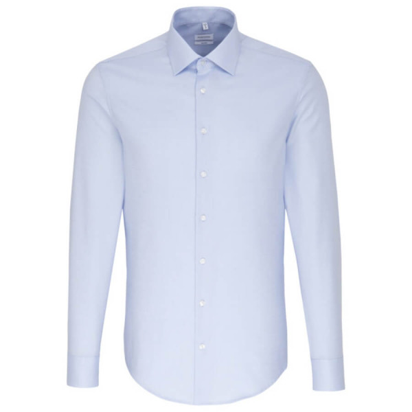 Chemise Seidensticker SHAPED STRUCTURE bleu clair avec col Business Kent en coupe moderne