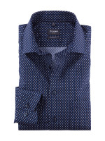 Olymp Hemd MODERN FIT PRINT dunkelblau mit Global Kent Kragen in moderner Schnittform