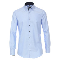 Venti Hemd MODERN FIT STRUKTUR hellblau mit Button Down Kragen in moderner Schnittform