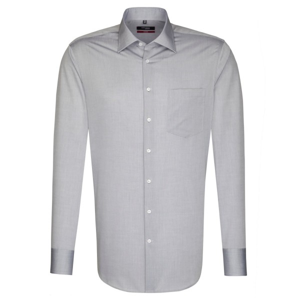 Seidensticker REGULAR shirt CHAMBRAY grey with Business Kent collar in modern cut