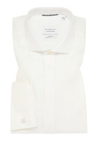 Chemise Eterna SLIM FIT TWILL beige avec col Cutaway en coupe étroite