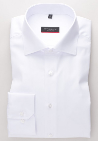 Eterna shirt MODERN FIT TWILL white with Classic Kent collar in classic cut