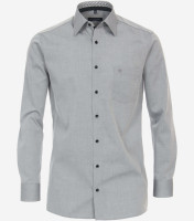 Chemise CasaModa COMFORT FIT UNI POPELINE gris avec col Kent en coupe classique