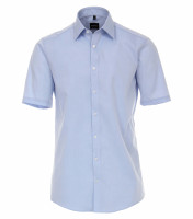 Chemise Venti MODERN FIT UNI POPELINE bleu clair avec col Kent en coupe moderne