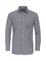 CasaModa shirt COMFORT FIT UNI POPELINE dark blue with Kent collar in classic cut