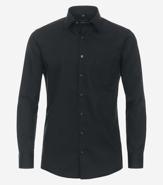 Redmond Hemd COMFORT FIT TWILL schwarz mit Kent Kragen in klassischer Schnittform