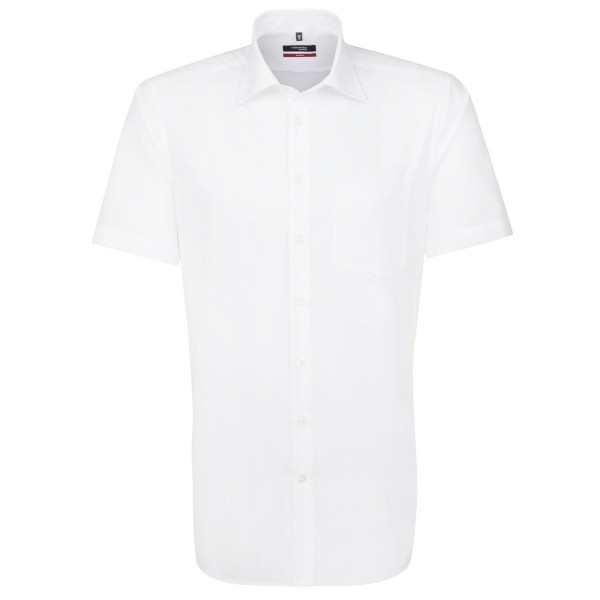 Seidensticker REGULAR shirt UNI POPELINE white with Business Kent collar in modern cut